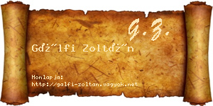 Gálfi Zoltán névjegykártya