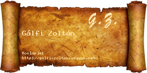 Gálfi Zoltán névjegykártya